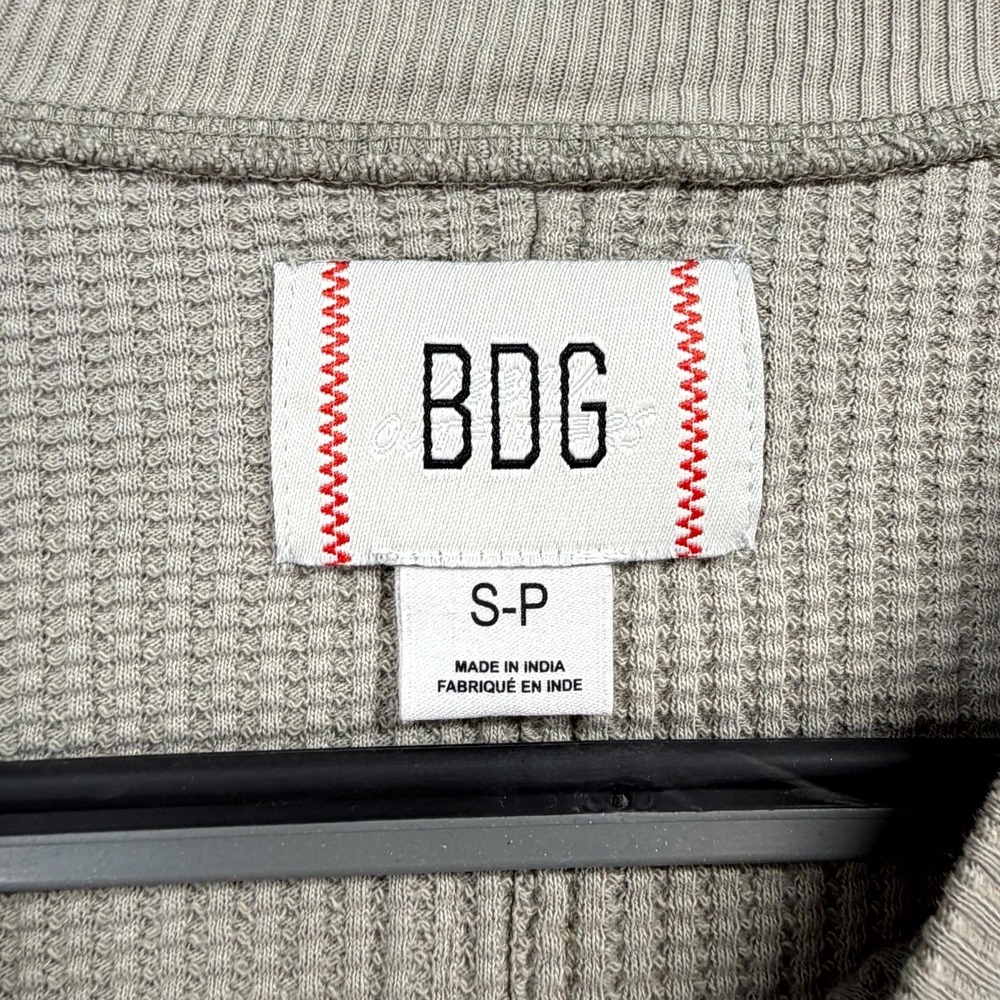 BDG Urban Outfitters Waffle Crop Top Women Small Patchwork Plaid Flannel Thermal - Picture 7 of 9